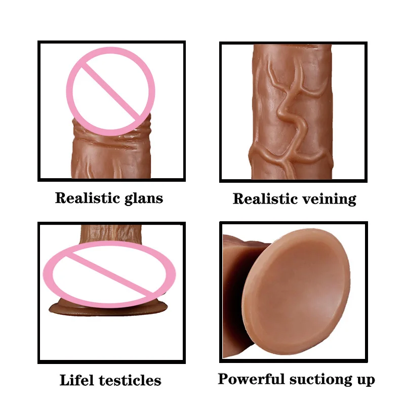 Moonuo Exotic Female Masturbator Healthy soft glue Realistic Soft Dildo Suction Cup for Women Big Dick Sex Toys