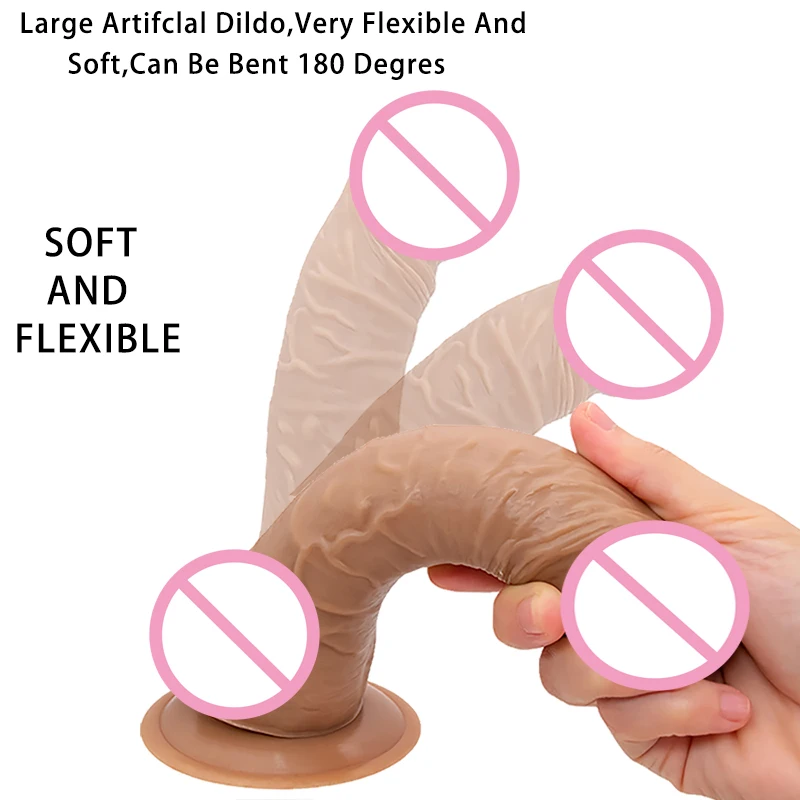  Female Masturbator Asia Three Generations Healthy Soft Glue  Huge Realistic Dildo Suction Cup For Women Big Dick Sex Toys