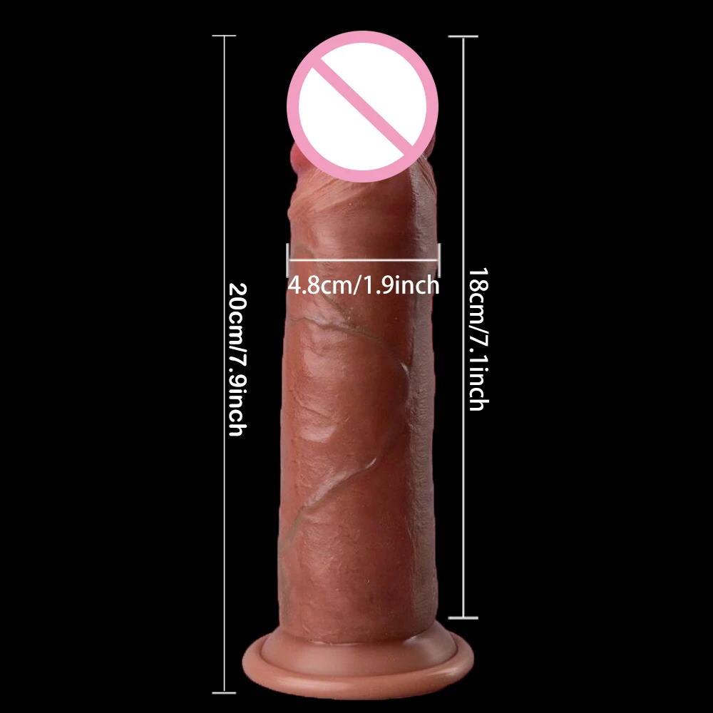 7.9inch Real Skin Feeling Realistic Dildo Sliding Foreskin Design Suction Cup Huge Big Penis Dick Adult Erotic Sex Toy for Women 7.9inch Real Skin Feeling Realistic Dildo Sliding Foreskin Design Suction Cup Huge Big Penis Dick Adult Erotic Sex Toy for Women
