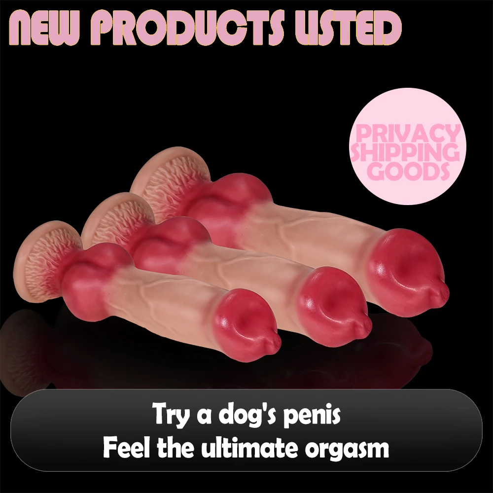 Emulation Animal Dildos Realistic Big Dog Dick Huge Penis Anal Plug Vaginal G-spot Masturbation Suction Cup for Women Sex Toys