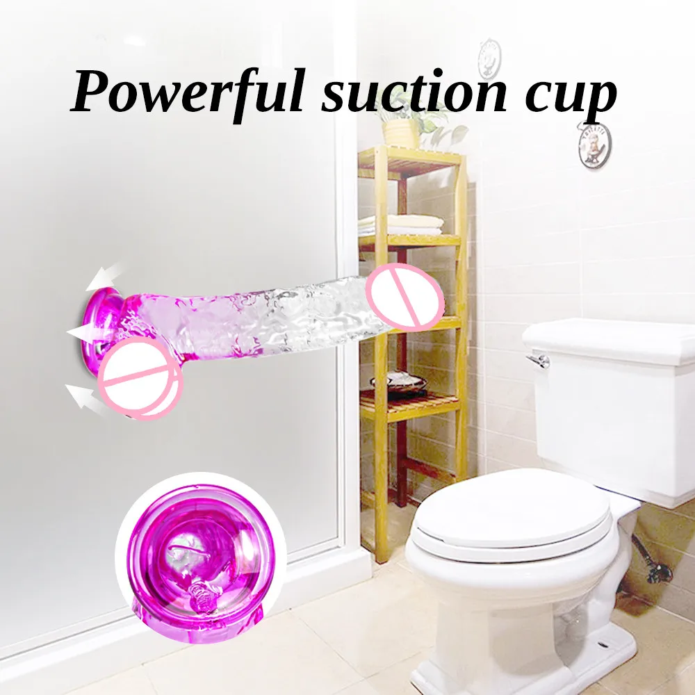 XXL Female Dildos Women's Artificial Penis Dick Penis Manual Stimulation Suction Cup Cock for Lesbian Female Masturbation Device