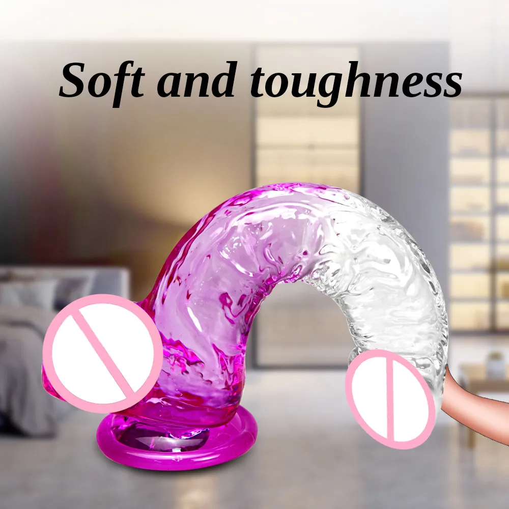 XXL Female Dildos Women's Artificial Penis Dick Penis Manual Stimulation Suction Cup Cock for Lesbian Female Masturbation Device