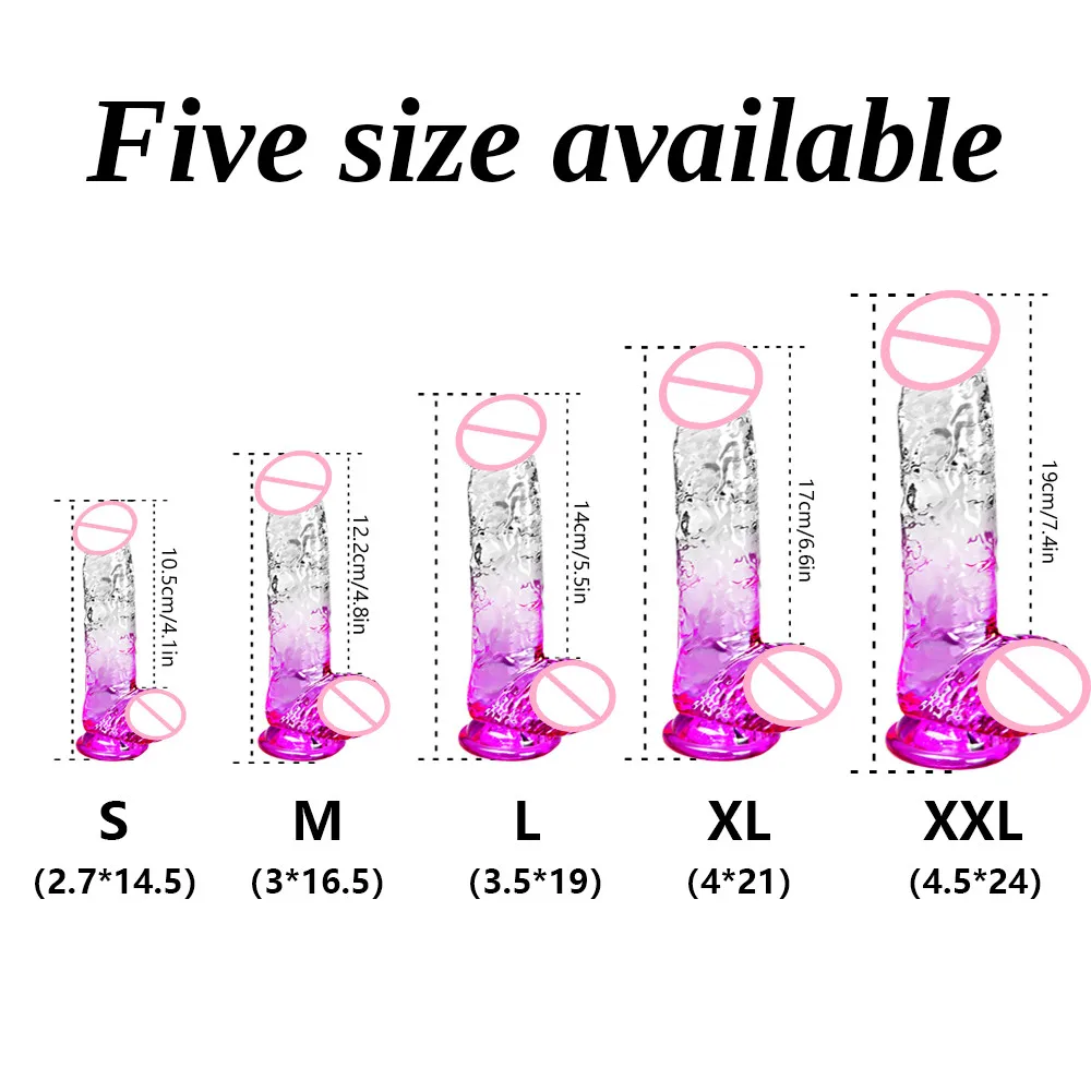 XXL Female Dildos Women's Artificial Penis Dick Penis Manual Stimulation Suction Cup Cock for Lesbian Female Masturbation Device