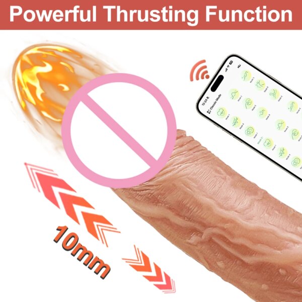 Thrusting Realistic Dildo Sex Toy App Remote Control G Spot Clitoral Anal Stimulator Vibrator for Women Strong Suction Adult Toy
