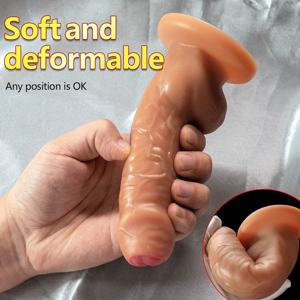 Soft Feeling Realistic Dildo Penis Black Brown Large Glans Simulated Medical Silicone Adult Sex Toy for Women Masturbators 18+