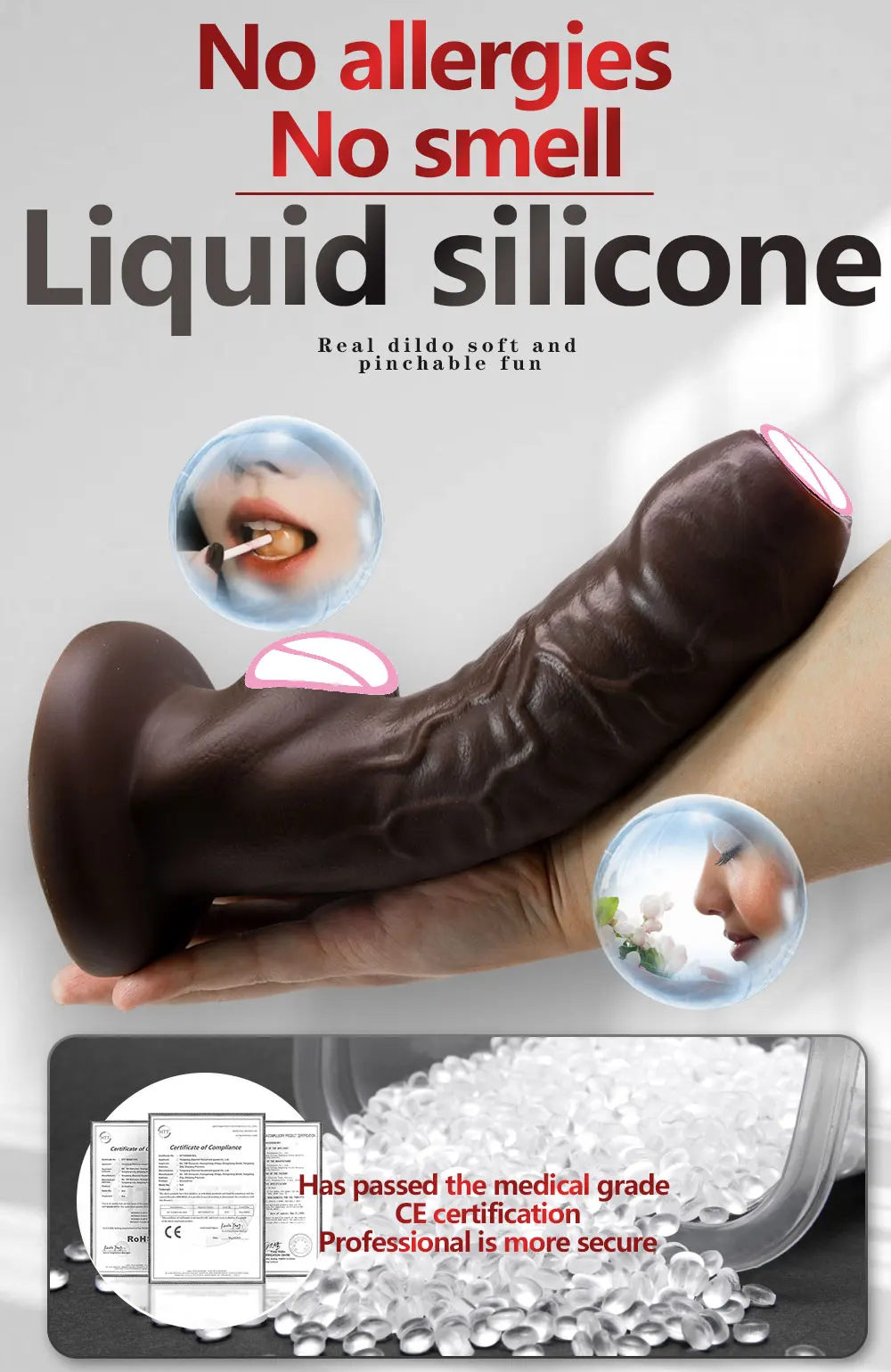 Soft Feeling Realistic Dildo Penis Black Brown Large Glans Simulated Medical Silicone Adult Sex Toy for Women Masturbators 18+