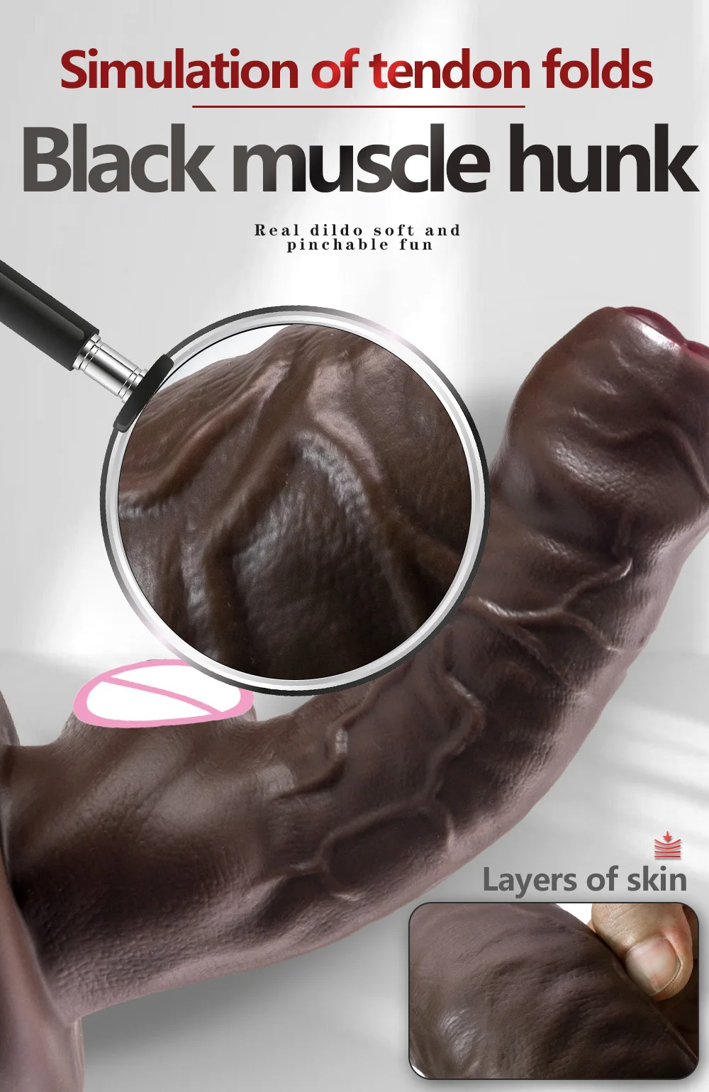 Soft Feeling Realistic Dildo Penis Black Brown Large Glans Simulated Medical Silicone Adult Sex Toy for Women Masturbators 18+
