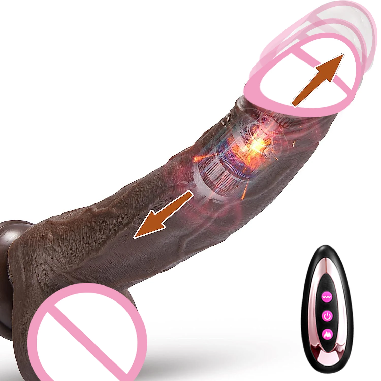 Thrusting Dildo Vibrator Sex Toys with Vibration and Telescopic Black Realistic Vibrating Dildos for G-spot and Anal Stimulation Thrusting Dildo Vibrator Sex Toys with Vibration and Telescopic Black Realistic Vibrating Dildos for G-spot and Anal Stimulation