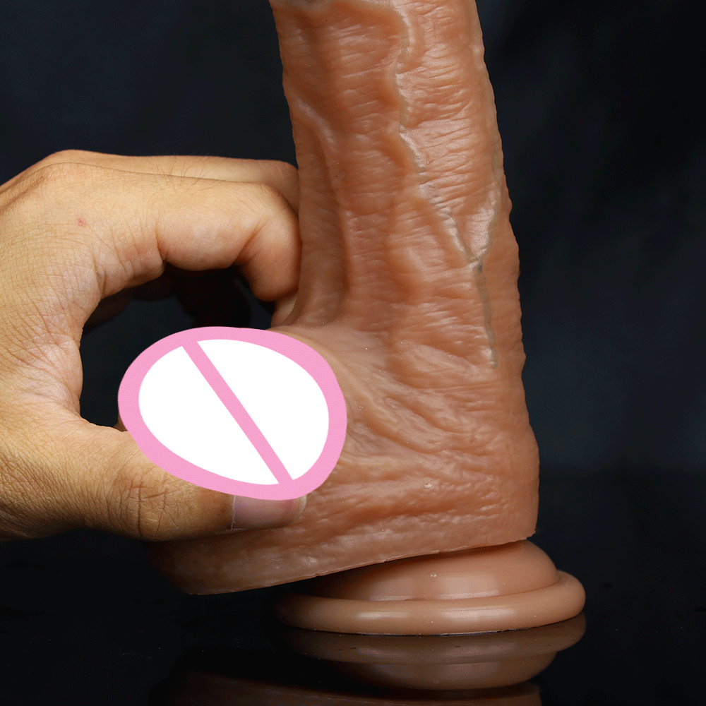 Realistic Knead Foreskin Testicle Dildo Adult Sex Toy for Women Soft Silicone Vaginal Masturbators Penis Big Suction Cup Dick