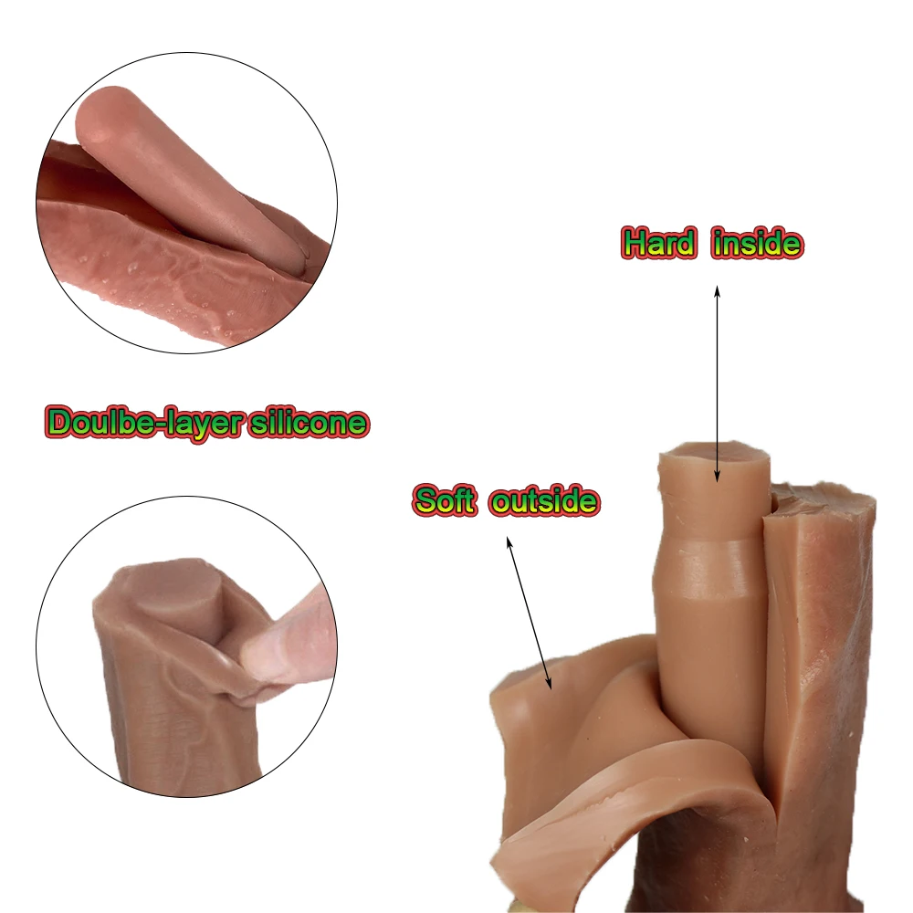 3 Skins Soft Realistic Veins Big Dildo Women Suction Cup Huge Flesh Dick Anal Plug Vaginal Masturbators Silicone White Penis
