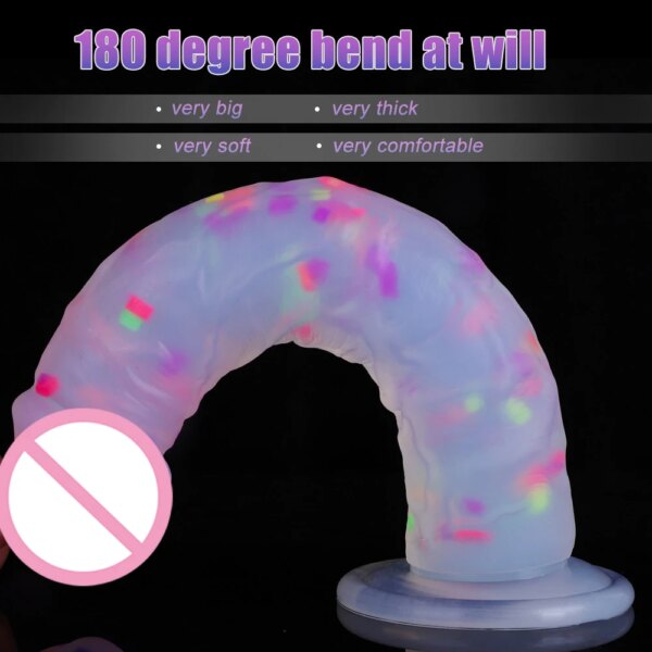 Medical Silicone Jelly Dildo Adult Toys Strapon Dildo Soft Artificial Dildos Realistic Colourful Huge Penis Sex Toys for Woman
