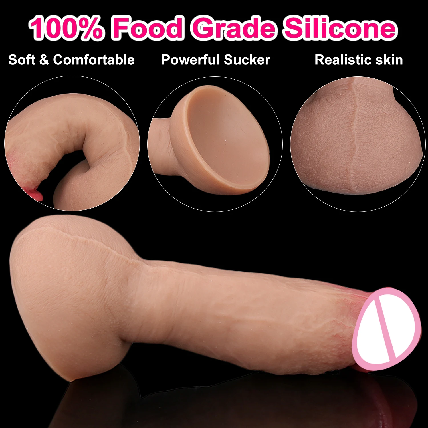 Realistic Soft Big Dildo Cheap Best Seller Double Silicone Penis Women Vaginal Masturbators Cock Anal Sex Toy Suction Cup Dick