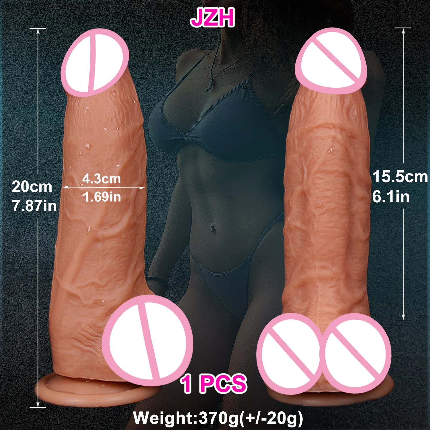 Realistic Soft Big Dildo Cheap Best Seller Double Silicone Penis Women Vaginal Masturbators Cock Anal Sex Toy Suction Cup Dick
