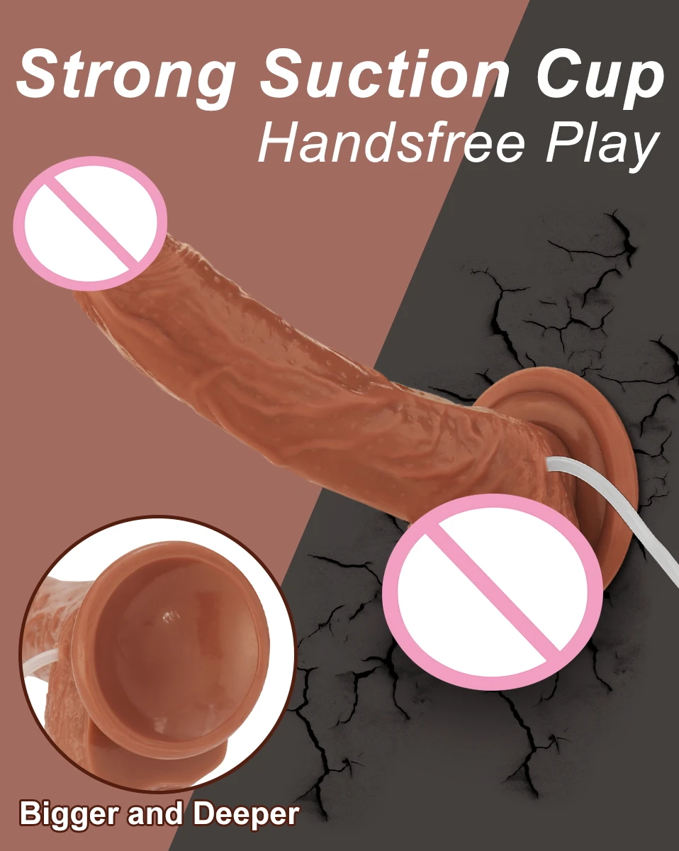 Realistic Squirting Dildo Ejaculating Penis Soft Dildos With Curved Shaft And Balls For Women G-Spot And Anal Prostate 8.07 Inch Realistic Squirting Dildo Ejaculating Penis Soft Dildos With Curved Shaft And Balls For Women G-Spot And Anal Prostate 8.07 Inch