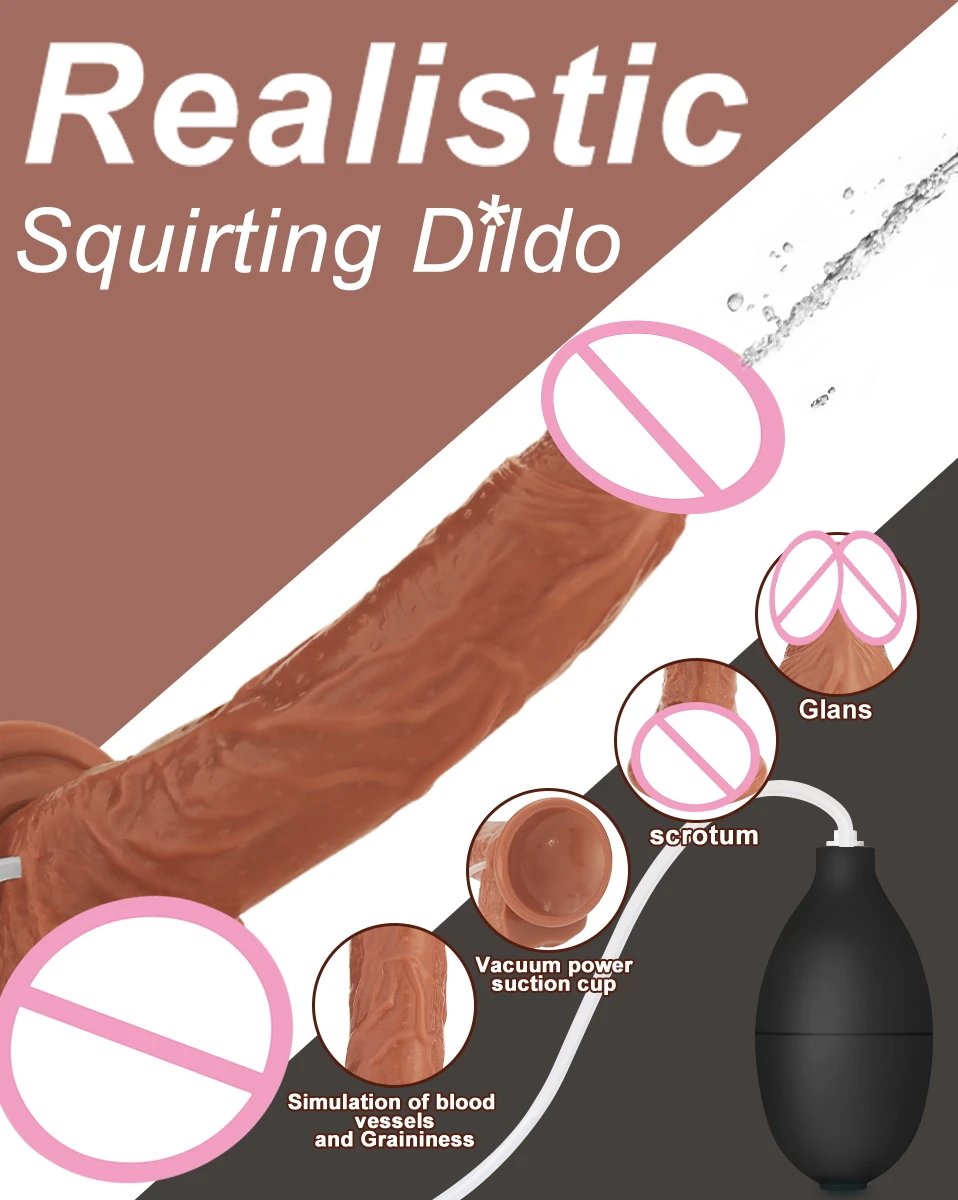 Realistic Squirting Dildo Ejaculating Penis Soft Dildos With Curved Shaft And Balls For Women G-Spot And Anal Prostate 8.07 Inch Realistic Squirting Dildo Ejaculating Penis Soft Dildos With Curved Shaft And Balls For Women G-Spot And Anal Prostate 8.07 Inch
