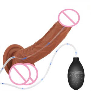 Realistic Squirting Dildo Ejaculating Penis Soft Dildos With Curved Shaft And Balls For Women G-Spot And Anal Prostate 8.07 Inch