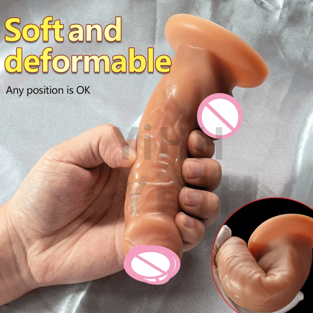 New Soft Realistic Veins Huge Dildo Thick Cock Double Layer Silicone Penis Adult Sex Toy For Women vagina anal Masturbators