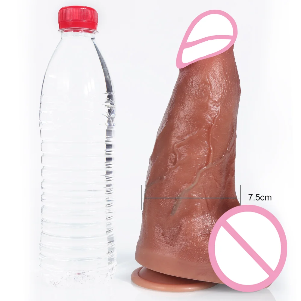 New Soft Realistic Veins Huge Dildo Thick Cock Double Layer Silicone Penis Adult Sex Toy For Women vagina anal Masturbators