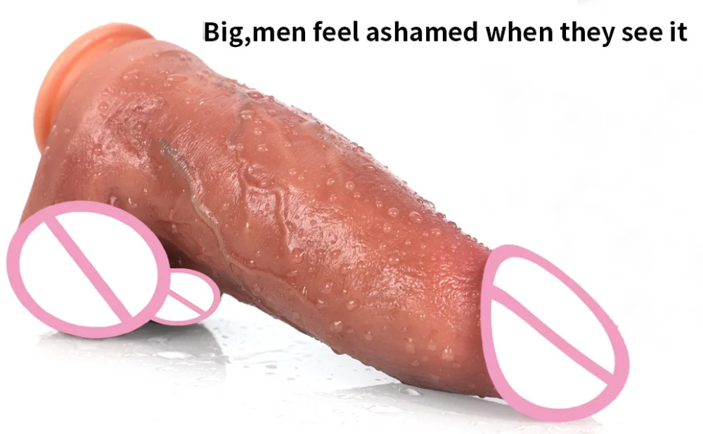 New Soft Realistic Veins Huge Dildo Thick Cock Double Layer Silicone Penis Adult Sex Toy For Women vagina anal Masturbators