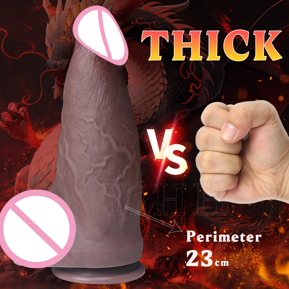 New Soft Realistic Veins Huge Dildo Thick Cock Double Layer Silicone Penis Adult Sex Toy For Women vagina anal Masturbators