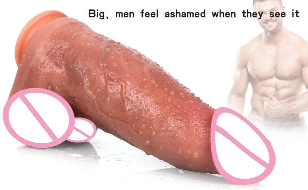 New Soft Realistic Veins Huge Dildo Thick Cock Double Layer Silicone Penis Adult Sex Toy For Women vagina anal Masturbators
