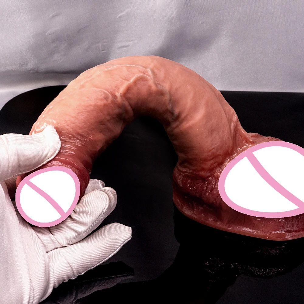 New Soft Realistic Veins Huge Dildo Thick Cock Double Layer Silicone Penis Adult Sex Toy For Women vagina anal Masturbators