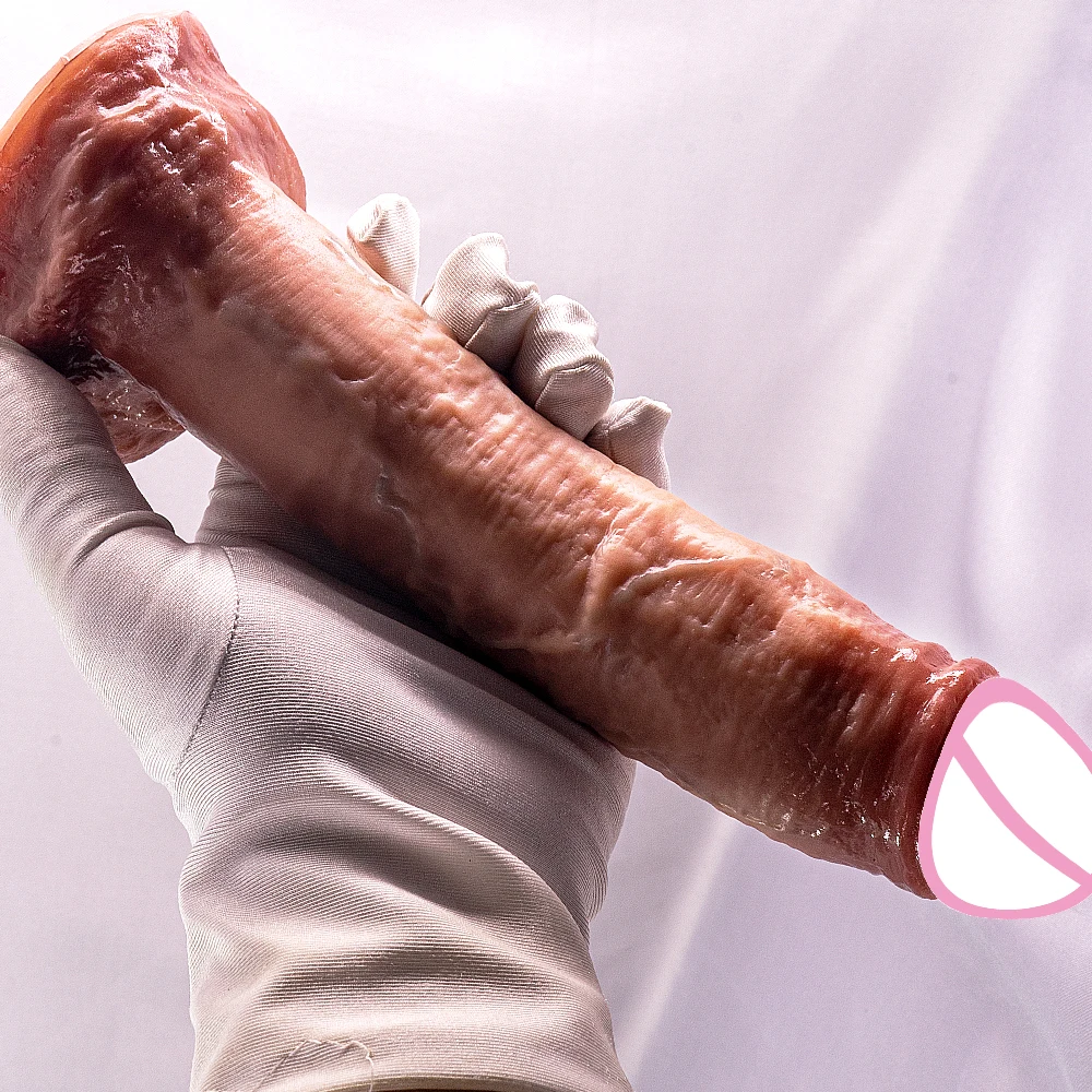 New Soft Realistic Veins Huge Dildo Thick Cock Double Layer Silicone Penis Adult Sex Toy For Women vagina anal Masturbators