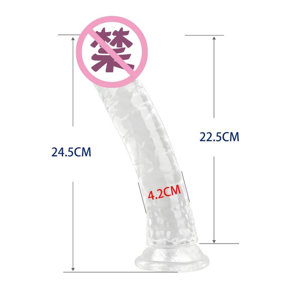 XXXL Jelly Realistic Transparent Dildo Suction Cup Huge Penis Transparent Crystal Soft Suction Cup Product SM Adult Sex Product
