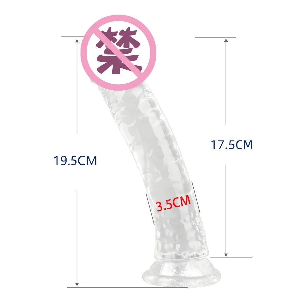 XXXL Jelly Realistic Transparent Dildo Suction Cup Huge Penis Transparent Crystal Soft Suction Cup Product SM Adult Sex Product