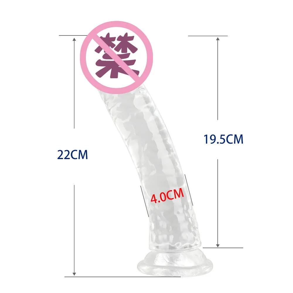 XXXL Jelly Realistic Transparent Dildo Suction Cup Huge Penis Transparent Crystal Soft Suction Cup Product SM Adult Sex Product