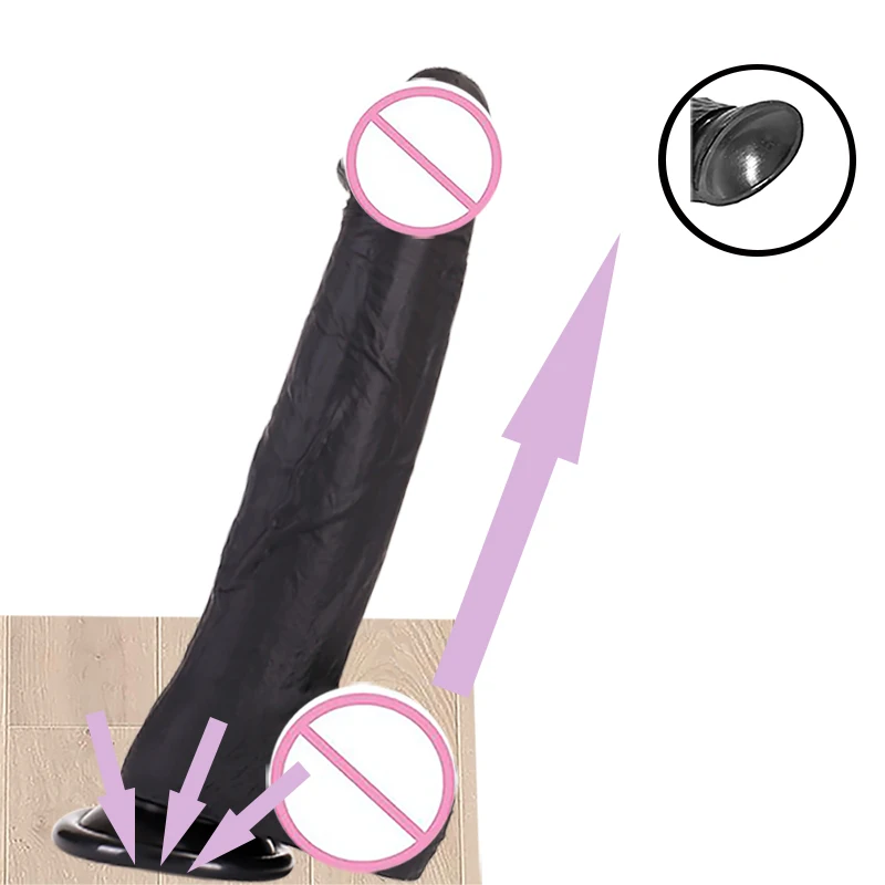  Female Masturbator Skin Feeling Realistic Soft Huge Black African Dildo Silicone Suction Cup for Women Big Dick Sex Toys
