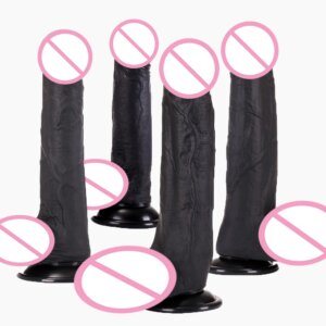 Female Masturbator Skin Feeling Realistic Soft Huge Black African Dildo Silicone Suction Cup for Women Big Dick Sex Toys