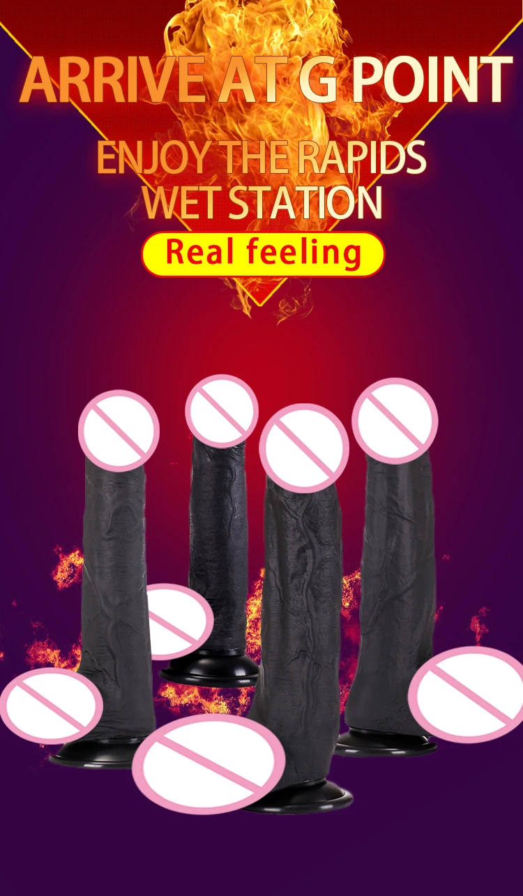  Female Masturbator Skin Feeling Realistic Soft Huge Black African Dildo Silicone Suction Cup for Women Big Dick Sex Toys