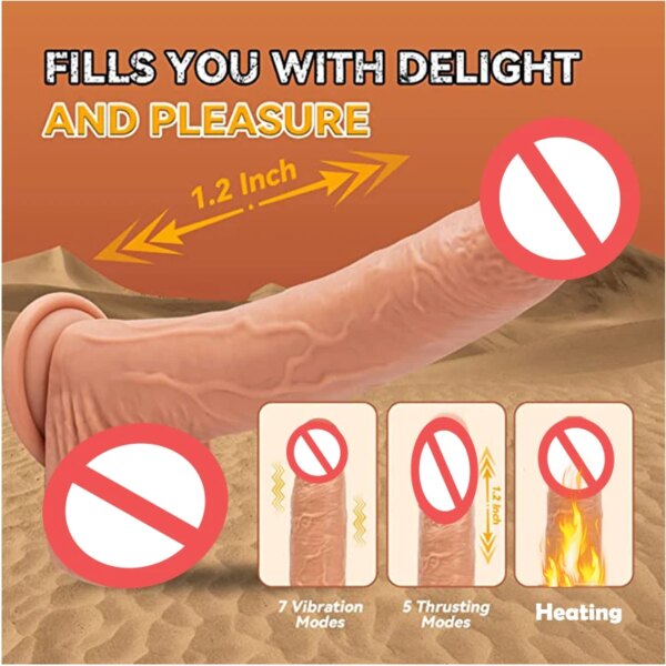 Automatic Realistic Big Dildo Vibrator Nude Penis Artificial Telescopic Swing Heating Silicone Remote Control Sex Toys for Women