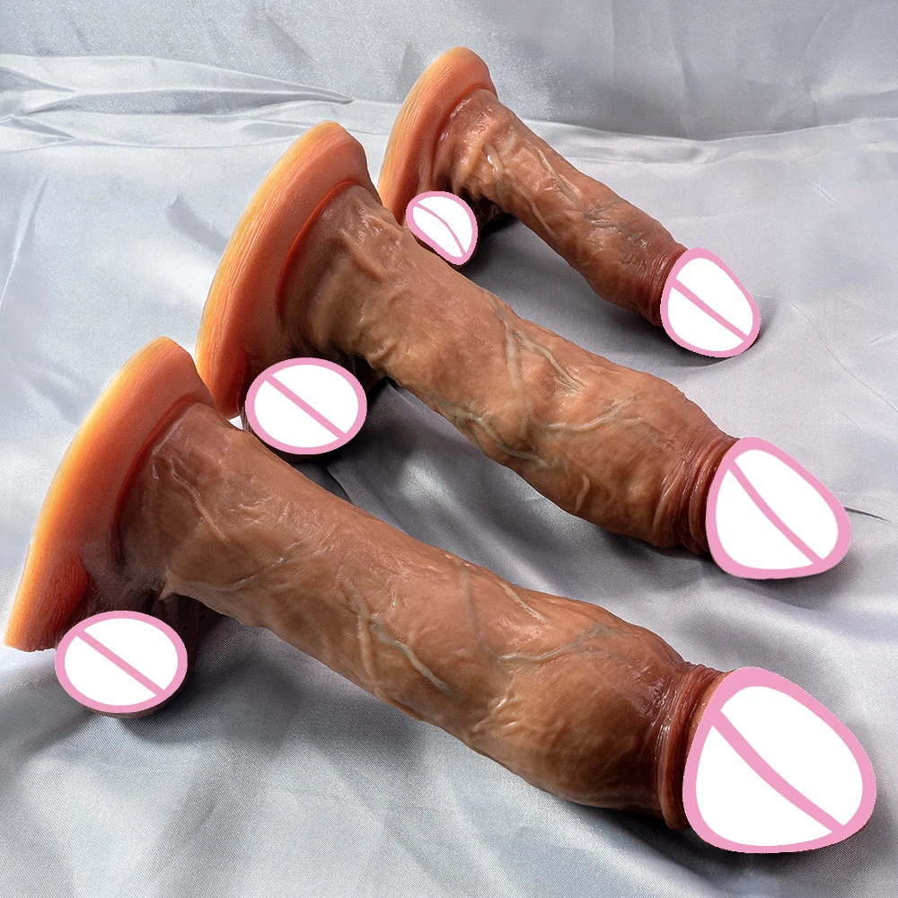 Big Dark Dildos Super Large Penis Silicone Powerful Suction Cup Anal Sex Toy For Women Soft Penis Adults  Sex Tools 18