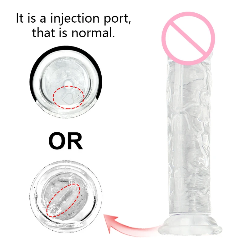 Medium Size Transparent Dildo with Suction Cup Jelly Dildos Sex Toys Woman Fake Dick Toy Big Dildo Suction Cup Penis Anal Dildo