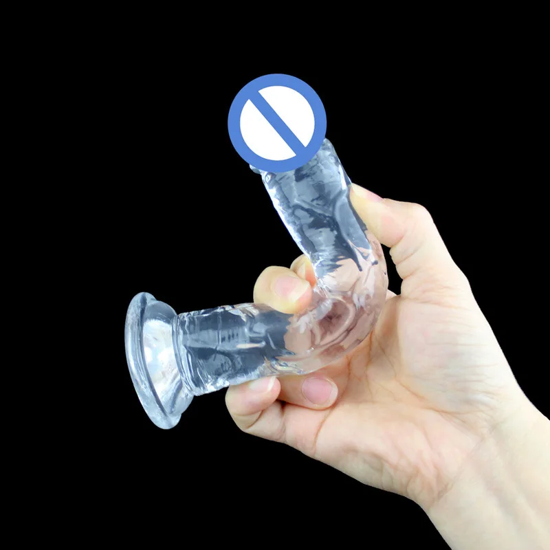 Medium Size Transparent Dildo with Suction Cup Jelly Dildos Sex Toys Woman Fake Dick Toy Big Dildo Suction Cup Penis Anal Dildo