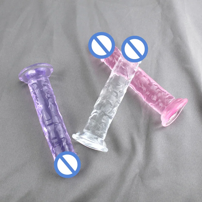 Medium Size Transparent Dildo with Suction Cup Jelly Dildos Sex Toys Woman Fake Dick Toy Big Dildo Suction Cup Penis Anal Dildo