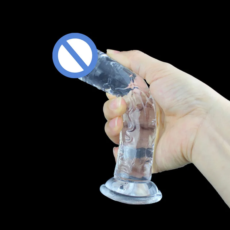 Medium Size Transparent Dildo with Suction Cup Jelly Dildos Sex Toys Woman Fake Dick Toy Big Dildo Suction Cup Penis Anal Dildo