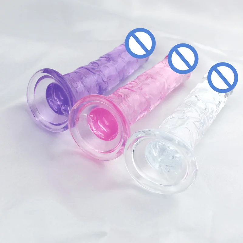 Medium Size Transparent Dildo with Suction Cup Jelly Dildos Sex Toys Woman Fake Dick Toy Big Dildo Suction Cup Penis Anal Dildo