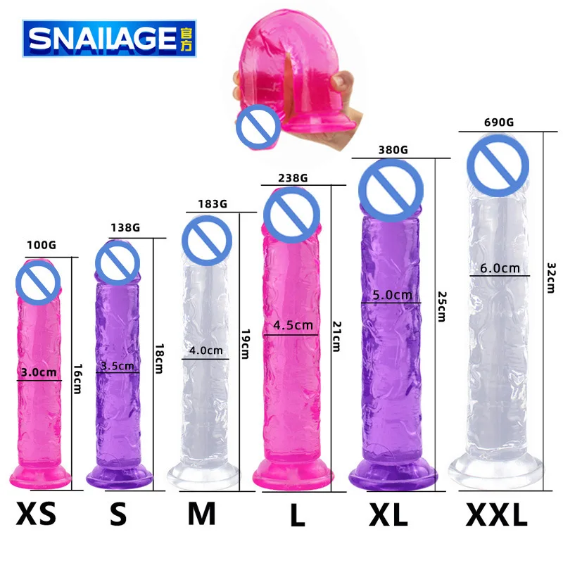 Medium Size Transparent Dildo with Suction Cup Jelly Dildos Sex Toys Woman Fake Dick Toy Big Dildo Suction Cup Penis Anal Dildo