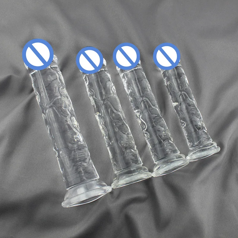 Medium Size Transparent Dildo with Suction Cup Jelly Dildos Sex Toys Woman Fake Dick Toy Big Dildo Suction Cup Penis Anal Dildo