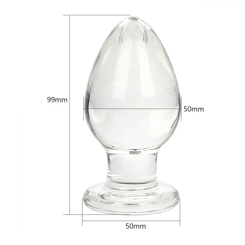 IKOKY 50mm Large Crystal Butt Plug Vagina Ball Big Pyrex Glass Anal Dildo Bead Fake Adult Masturbate Sex Toys for Women Men Gay