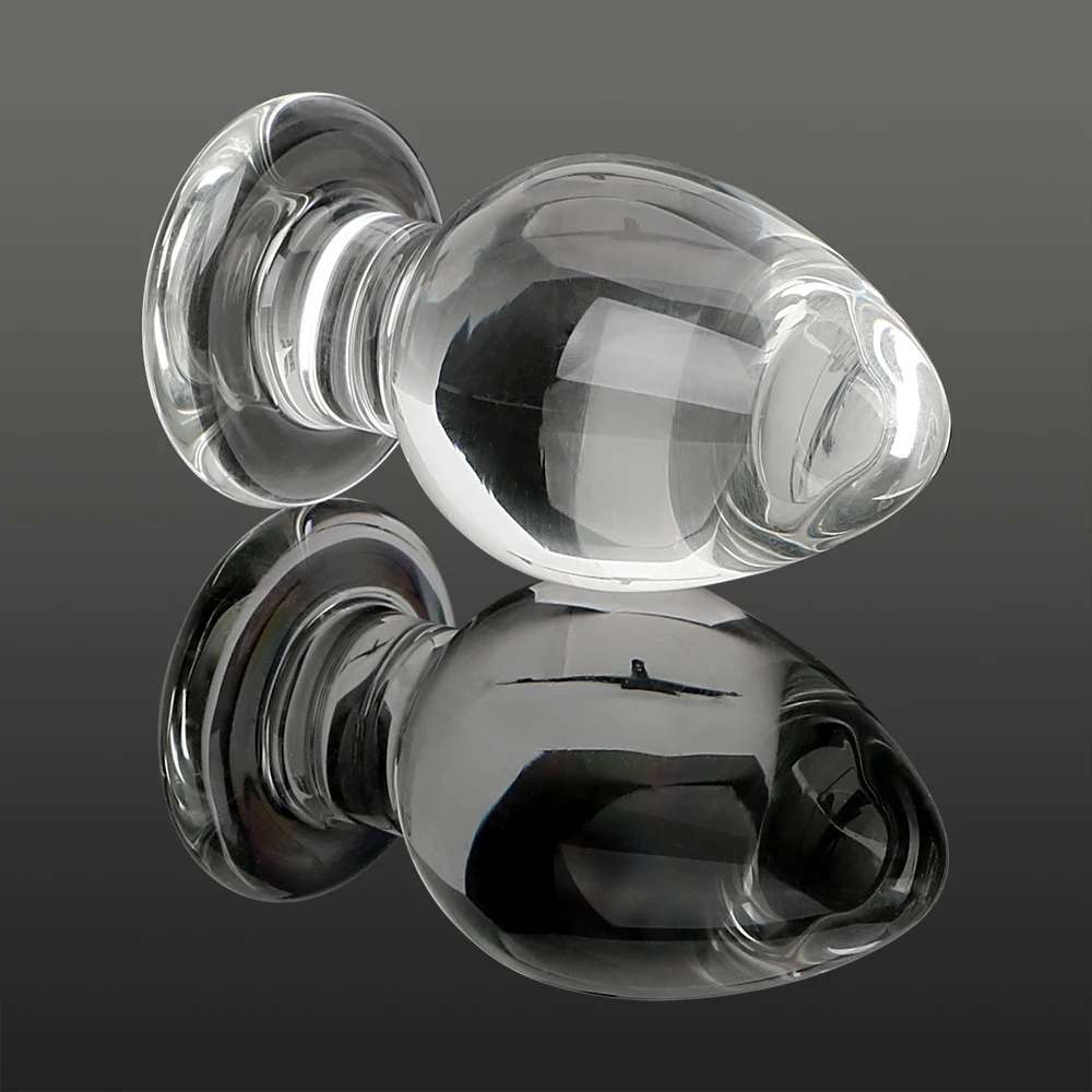 IKOKY 50mm Large Crystal Butt Plug Vagina Ball Big Pyrex Glass Anal Dildo Bead Fake Adult Masturbate Sex Toys for Women Men Gay