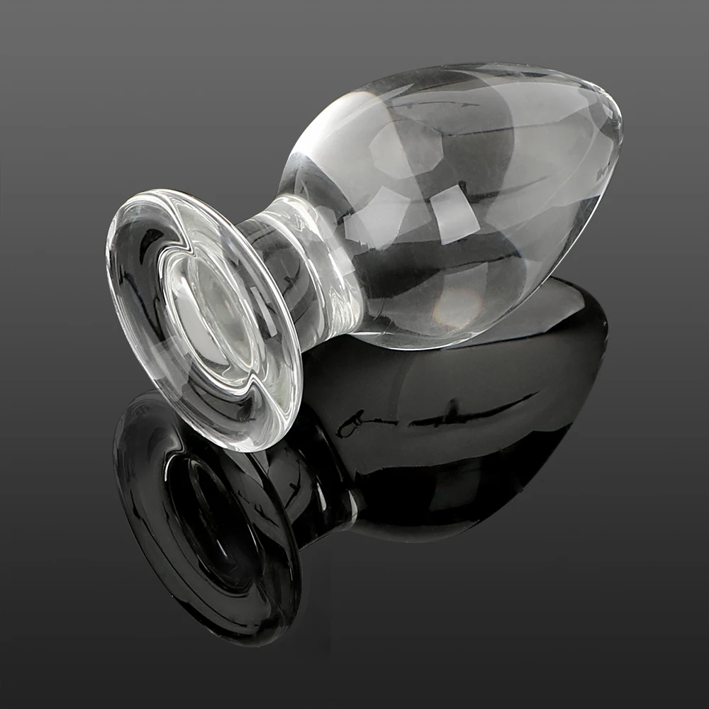 IKOKY 50mm Large Crystal Butt Plug Vagina Ball Big Pyrex Glass Anal Dildo Bead Fake Adult Masturbate Sex Toys for Women Men Gay