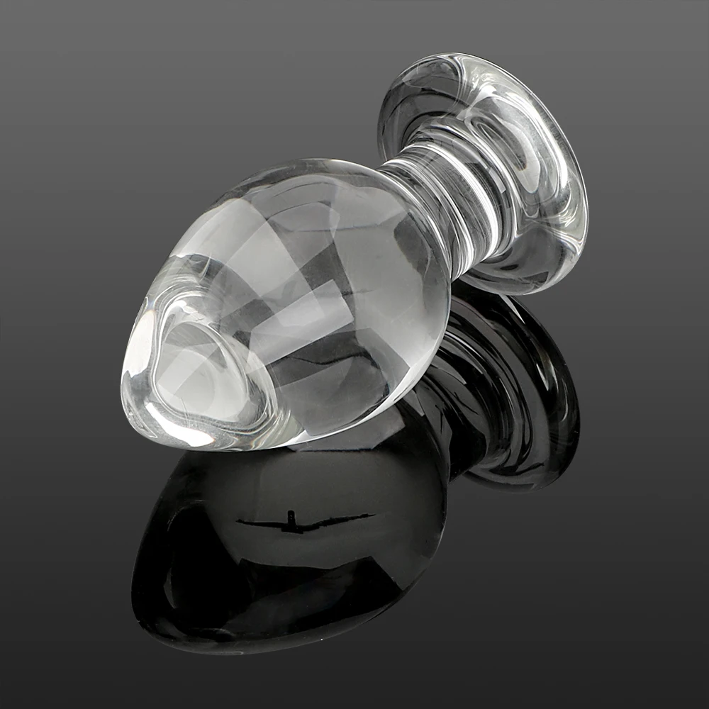 IKOKY 50mm Large Crystal Butt Plug Vagina Ball Big Pyrex Glass Anal Dildo Bead Fake Adult Masturbate Sex Toys for Women Men Gay