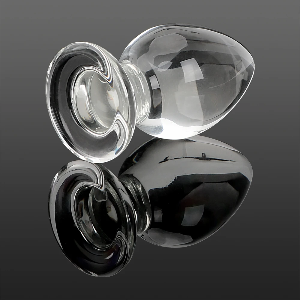 IKOKY 50mm Large Crystal Butt Plug Vagina Ball Big Pyrex Glass Anal Dildo Bead Fake Adult Masturbate Sex Toys for Women Men Gay