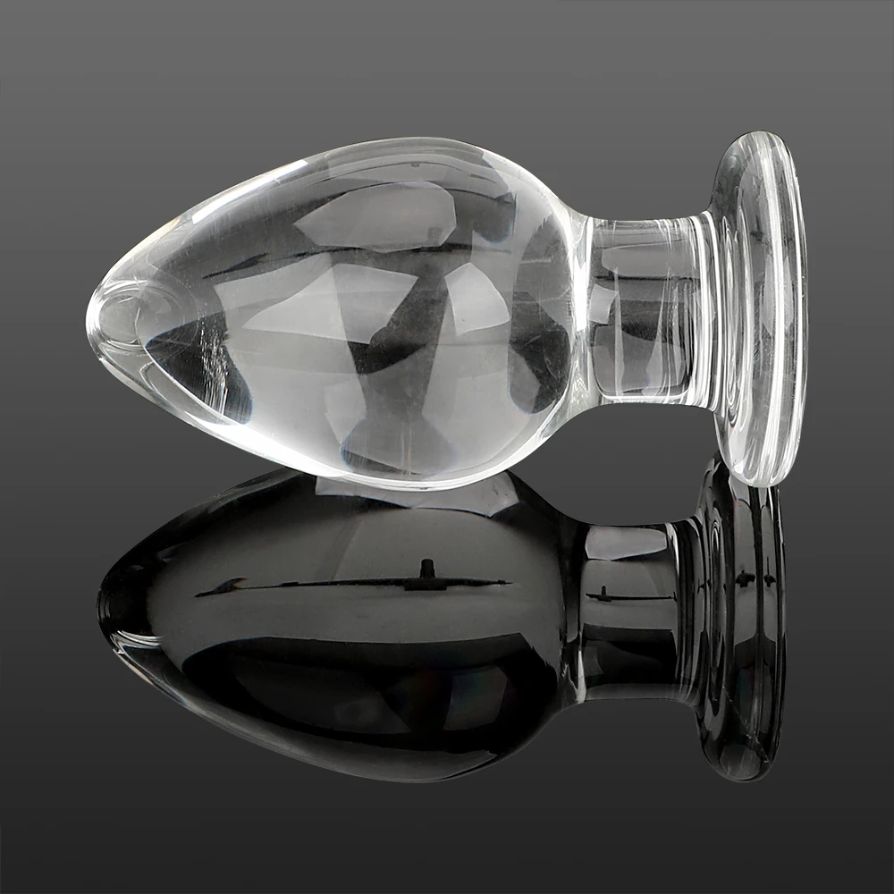 IKOKY 50mm Large Crystal Butt Plug Vagina Ball Big Pyrex Glass Anal Dildo Bead Fake Adult Masturbate Sex Toys for Women Men Gay