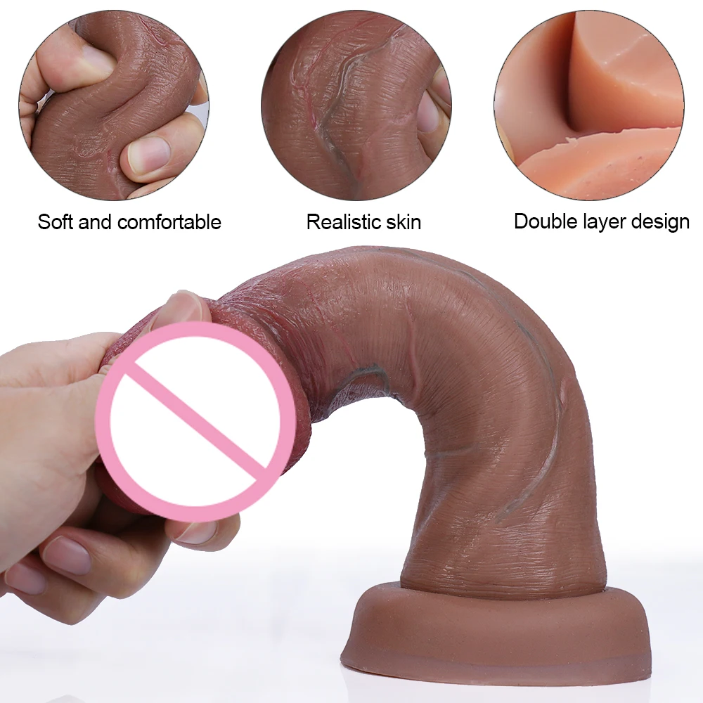 Big Glans Realistic Soft Dildo Cheap Small Penis Silicone Suction Cup Vibrator Dick Anal Butt Sex Toys Men Women Gay Huge Cock