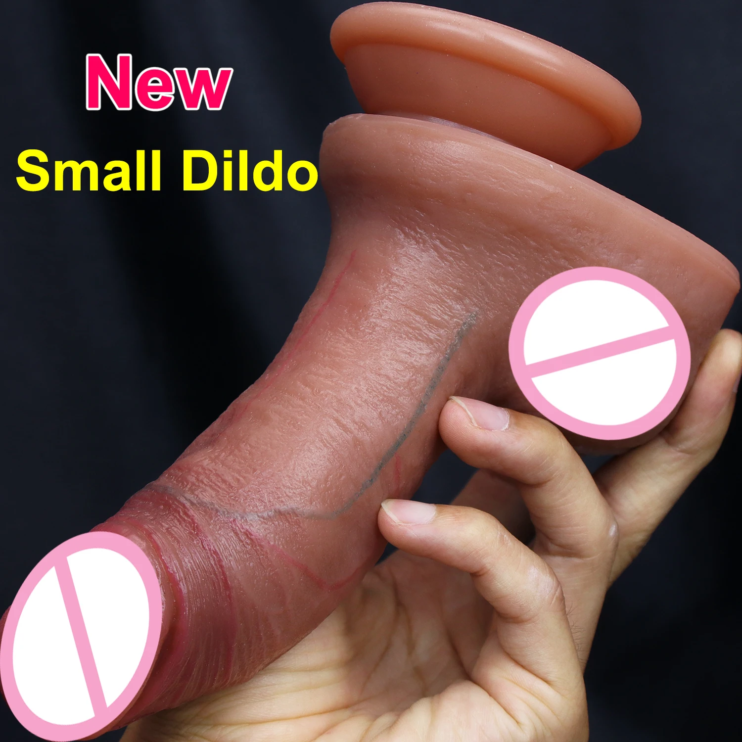 New Soft Realistic Small Dildo Silicone Erotic Big Penis Masturbators Double Cock Women Anal Sex Toy Powerful Suction Cup Dick
